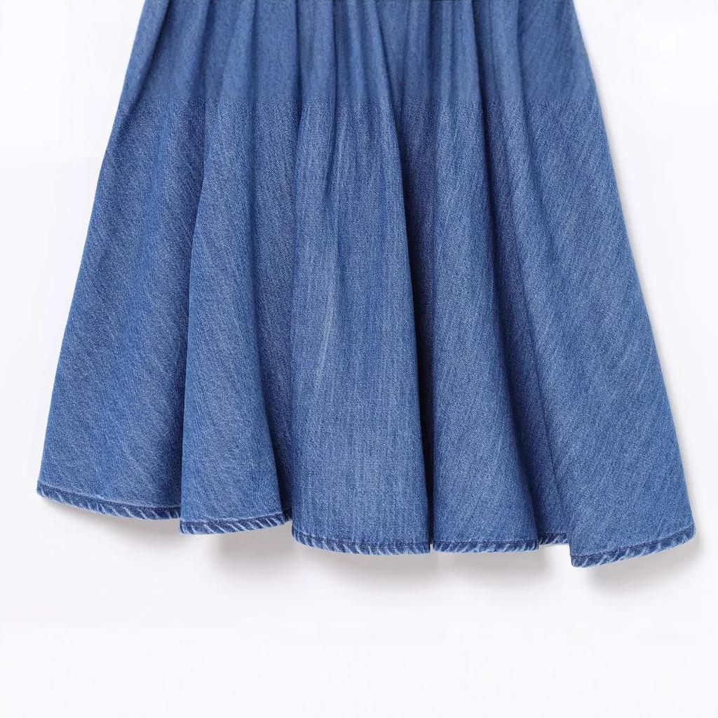 2025 Summer Women's Fashion Flared Hem Denim Dress - European & American Style