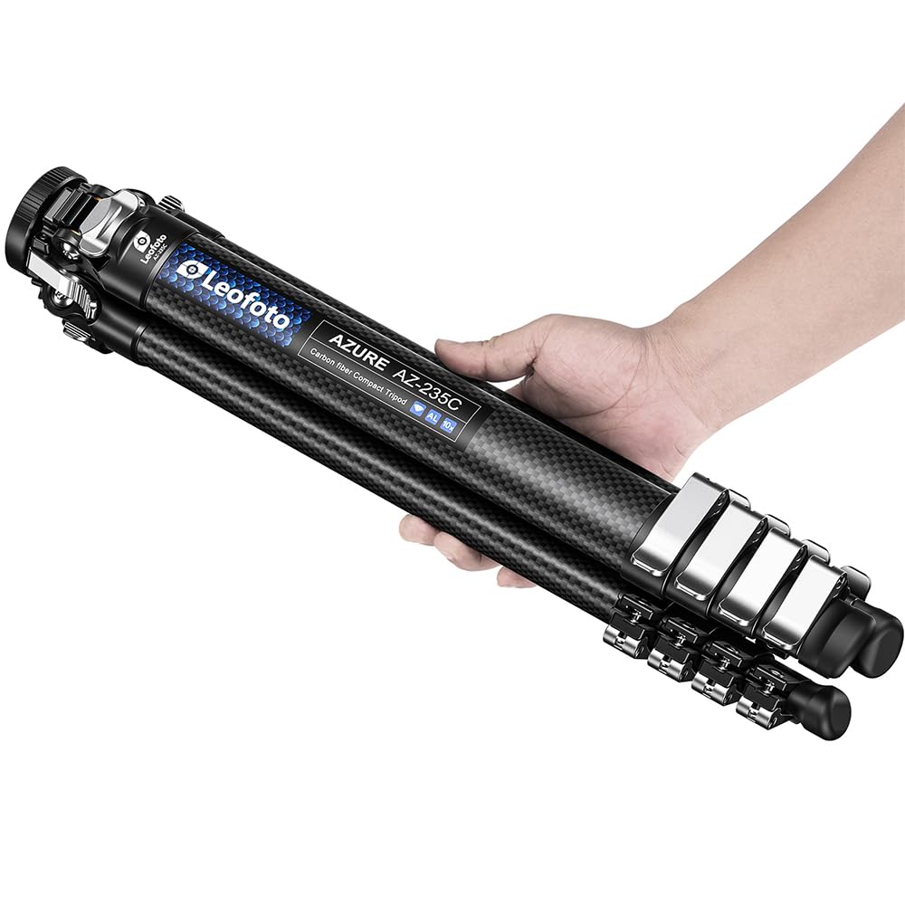 Leofoto Legs Compact Carbon Fiber Tripod or Without Center 4 Leg Lever Integrated Hook To Prevent Up To 5 Leg Storage Height of Head Sold Detachable
