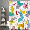 Colorful and Quirky Cats Shower Curtain, Bathroom Decorative Shower Curtain, Waterproof Shower Curtain with Hooks 180x180cm