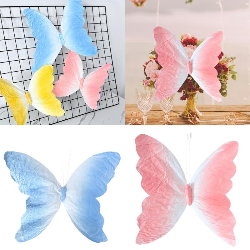 Handmade Crinkle Paper Butterfly Decorations For Storefront Visual Merchandising Event And Photo Backdrops