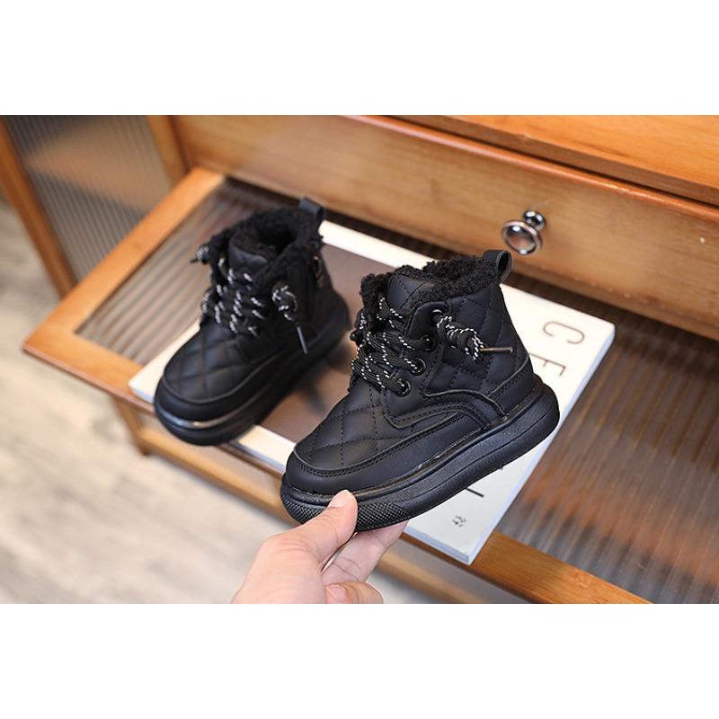 Children's Shoes Winter Girls' Short Boots Soft Soled Bread Shoes Boys' Snow Boots with Velvet Boots