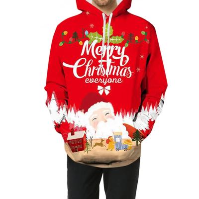 Felpa con cappuccio stampata digitale 3D di Natale popolare con personalità Moda Tempo libero Autunno e inverno Moda Strisce Felpe con cappuccio belle