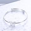 Stainless Steel Double Heart Retro Buckle Bangle Korean Style Bracelet Fashion Jewelry Women Bangle