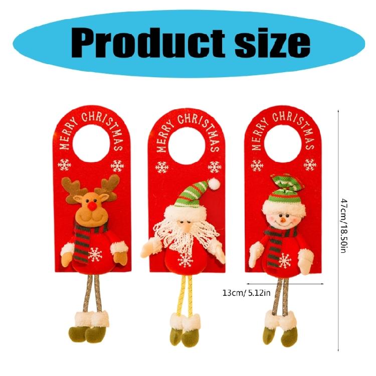 Unique Christmas Door Handle Hanger Christmas Series Figurine Door Hangings Comfortable Easy Install Festival Decors