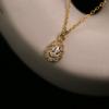 Plata de Ley 925 Versión Coreana Simple Colgante de Gota de Cristal Pavé Cadena para Clavícula Collar para Mujer Chapado en Oro de 14k Joyería Regalo
