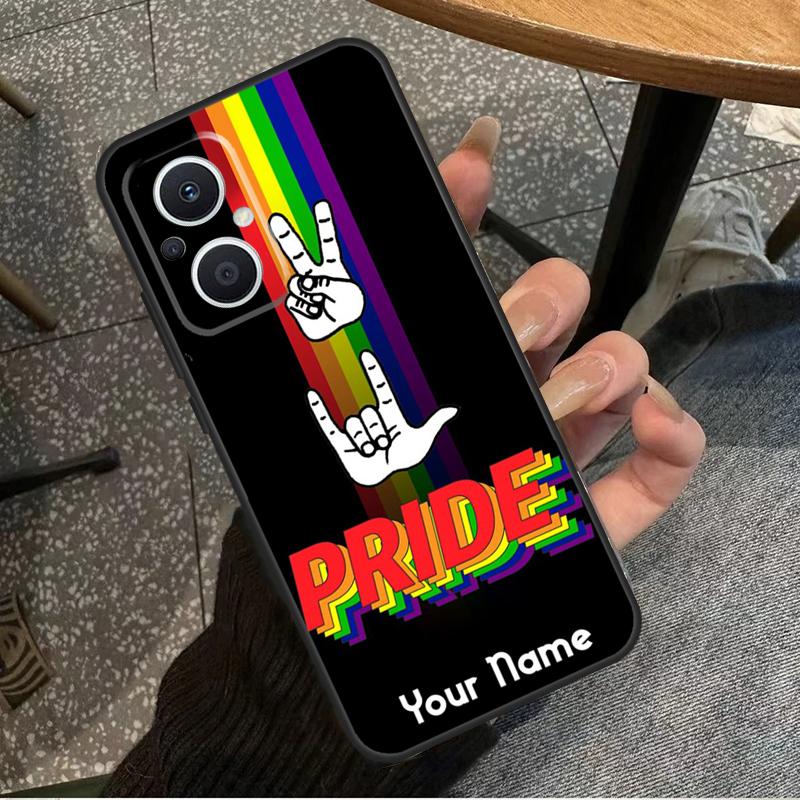 Lgbt Pride Personalised  Name Case For OPPO Reno 7 8 10 Pro 8T 2Z 4Z 5Z 6 Lite OPPO Find X6 Pro X2 X5 Lite X3 Neo Cover