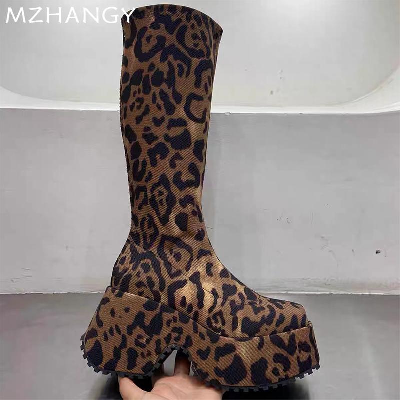 Fashion Platform Women High Boots Sexy High Heels Designer Shoes Woman 2024 Trend Winter Snow Chelsea Boots New Mujer Motorcycle Boots