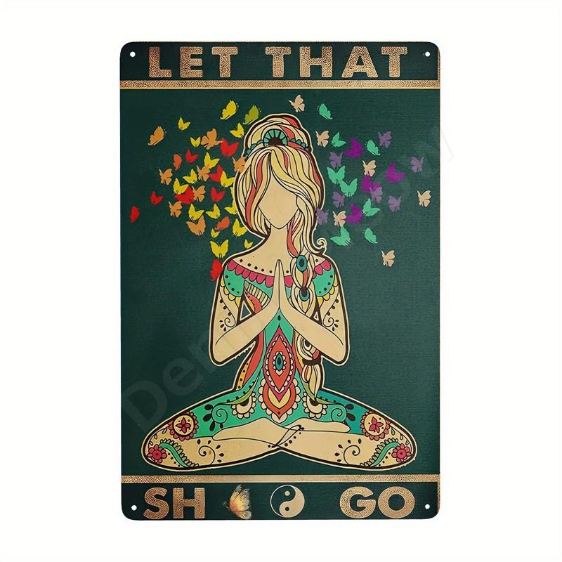 Inspirierende Sprüche auf Blechschildern, Retro-Wandkunst, Sei gut zu dir selbst, Vintage-Hippie-Mädchen, Poster für Zuhause, Garten