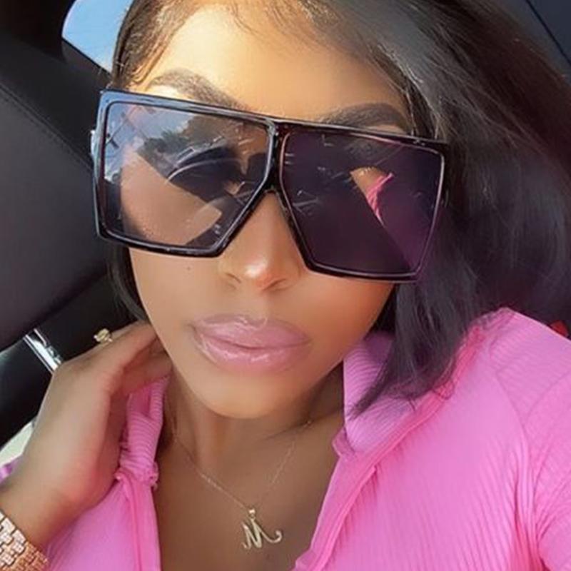 Designer Retro Premium Extra Large Square Shaped Sunglasses Women Timeless Popular Large Frame Sunglasses Black Stt Eyewear UV 400 Protection