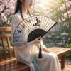 Antique Bamboo Folding Fan Chinese Style Dance Fan Art Crafts Retro Fan Dance Props