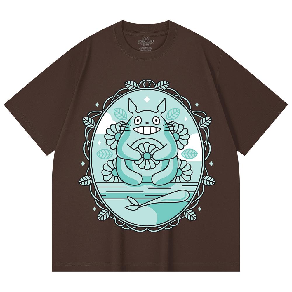 230 Gsm 100% Cotton Ghibli V6 Totoro Print Unisex Heavy Cotton T Shirt
