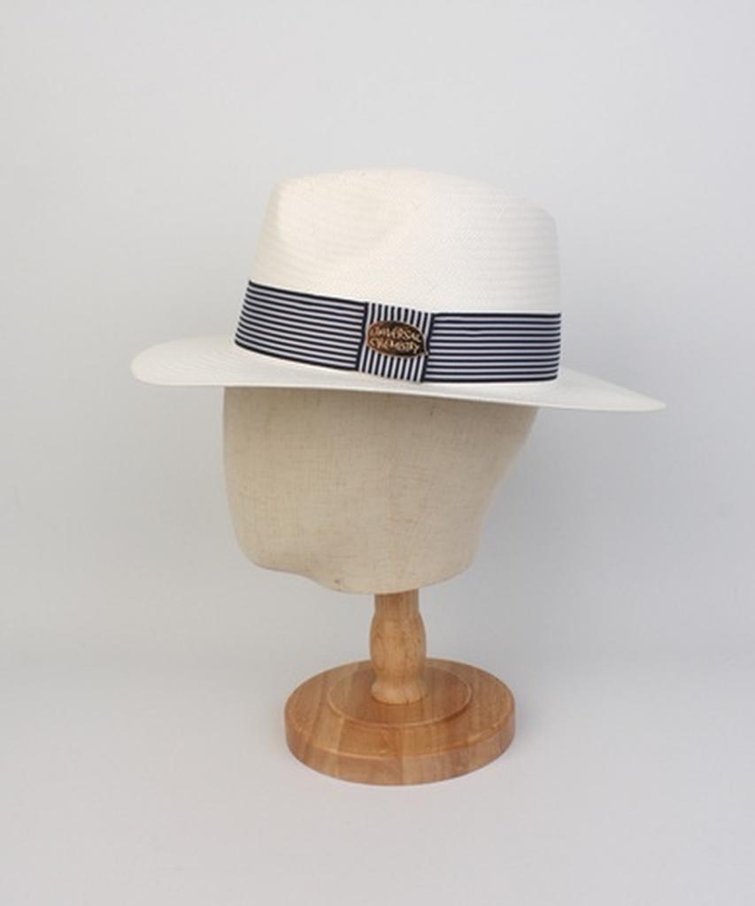 Yunibeosyeolkemiseuteuli Stripe Line Basic White Fedora Summer Fedora