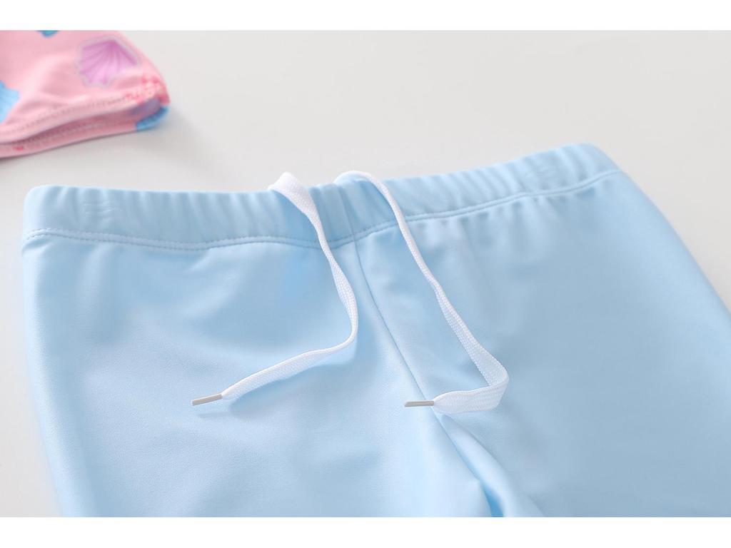 Children's Girls' Long-Sleeve Two-Piece Swimsuit Set for Small, Medium, Large