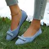 Fashion New Women Knitted Slip on Flats Breathable Comfortable Flats Shoes Walking Shoes Casual Pointed Toe Walking Sneakers Loafers