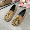 Spring, Summer and Autumn Flat Bottom Flat with Women's Shoes Large Size Single Shoes 35-43 Hundreds of Bow Leopard Print