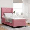 Box Spring Bed with Mattress and Headboard Pink 190 x 90 cm Velvet
