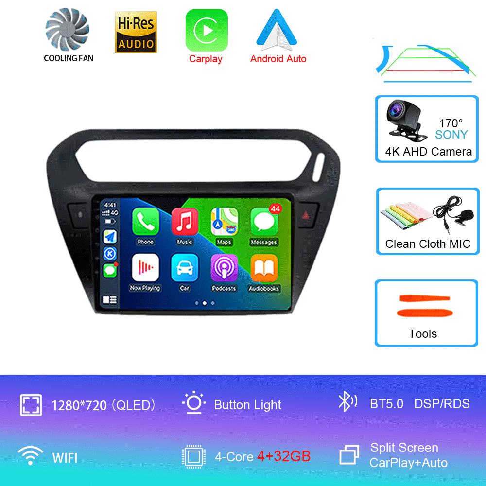 

Android 14 Автомобильное радио Carplay Auto для Peugeot 301 для Citroen Elysee 2013 WIFI+4G Мультимедиа 360 Камера Плеер 2Din Стерео Видео