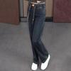 2025 Elastic Fleece-Lined High-Waisted Slimming Straight-Leg Jeans for Autumn/Winter