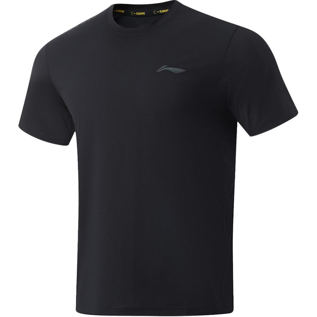 Li-Ning Breathable Comfortable Quick-Dry Round Neck Short Sleeve T-Shirt Men Tops Black ATSU025-1