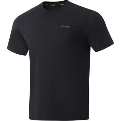 Li-Ning Prodyšné Pohodlné Rychleschnoucí Tričko s krátkým rukávem a kulatým výstřihem Pánské Topy Černé ATSU025-1