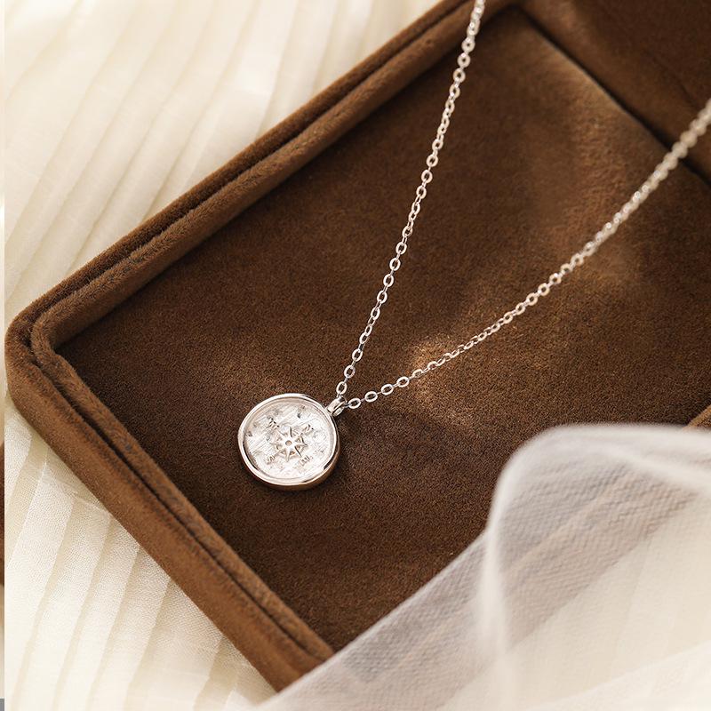 

Ожерелье-компас из серебра Banyan Tree S925: Женская модная цепочка на ключицу в виде восьмиконечной звезды 925 Silver