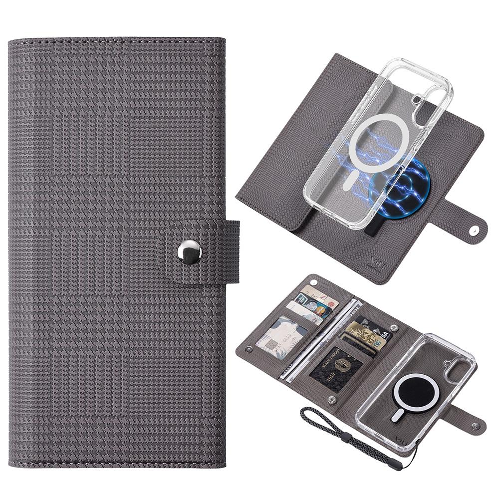 VILI GHA-C Series For iPhone 16 Magnetic Case RFID Blocking Detachable 2 in 1 Leather Phone Cover