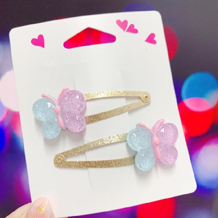 2 Stück Glitzer-Haarspangen mit Blumen- und Kuchenmotiven Haarnadel Cartoon Kinder-Haarschmuck für Mädchen zum täglichen Tragen