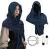 Medieval Waste Land Scarf Shawl Renaissant Costume Accessory With Shawl Brooch Unisex Cotton Blend Cloak for Halloween