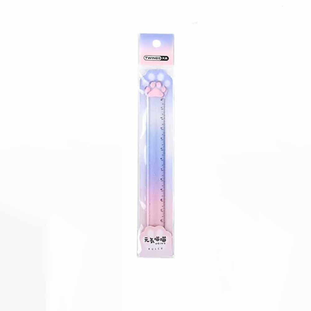 1 Piece Cute Kitty Cat Paw Straight Ruler Kawaii Stationery Funny Drawing Gift Korean Office School Measuring Drawing