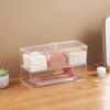 Organizador de Cômoda de Banheiro Transparente Porta Bolas de Algodão Cotonetes com 3 Compartimentos Divididos, Recipientes de Armazenamento, Organizador de Maquiagem de Bancada