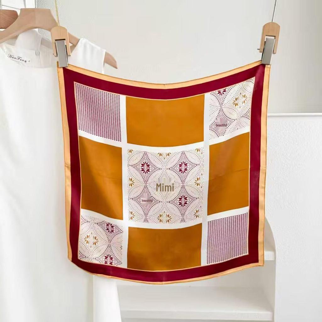 100% Mulberry Silk Small Square Scarf - European Style, High-End Feel, Perfect for Mother's Birthday or Business Gift