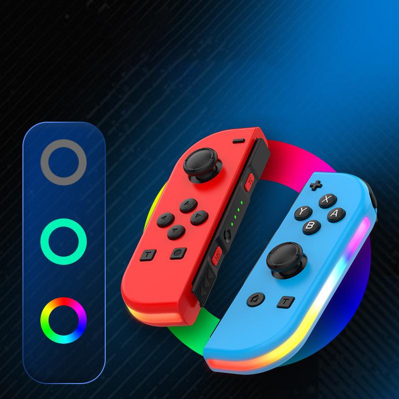 Joypad para interruptor RGB luz de despertar vibração brilho controlador esquerda e direita bluetooth-compatível gamepad para