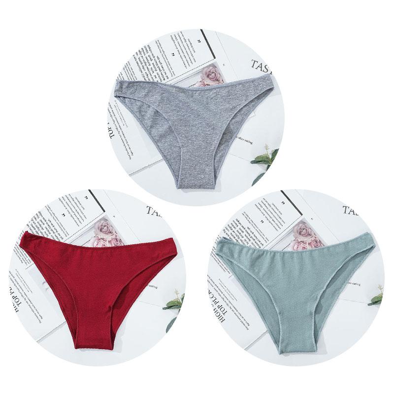Dámské bavlněné kalhotky s nízkým pasem Dámské sportovní bikiny spodky Elasticita Pohodlné spodní prádlo Dámské kalhotky Spodní prádlo M-XL