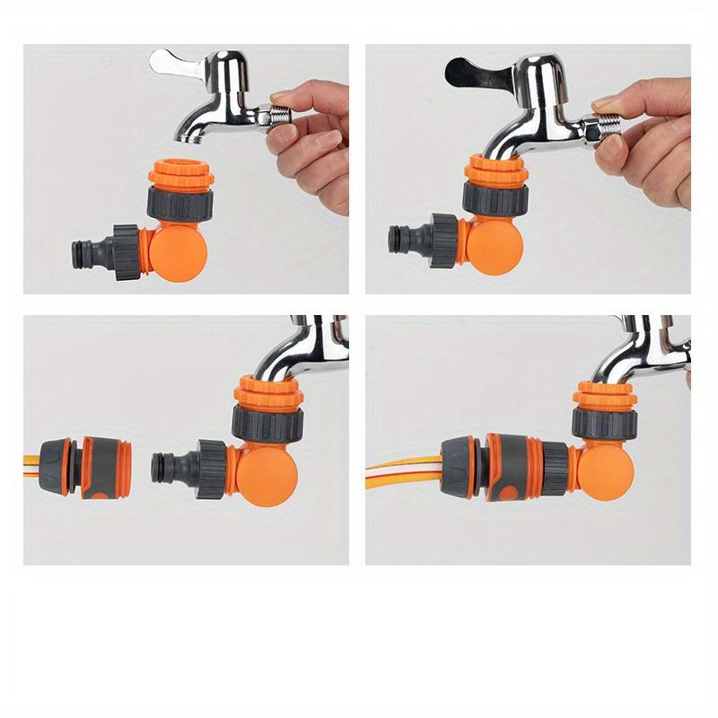1Pc Plastic Quick Connector Splitte Anti-Bending Faucet Connector Freely Rotatable Faucet Splitter Adjustable Irrigation Water Connector Suitable