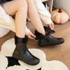 Top Layer Cow Leather Winter Short Boots Soft Bottom 2025 Autumn/Winter Genuine Leather Vintage Warm Cotton Boots Fleece-Lined