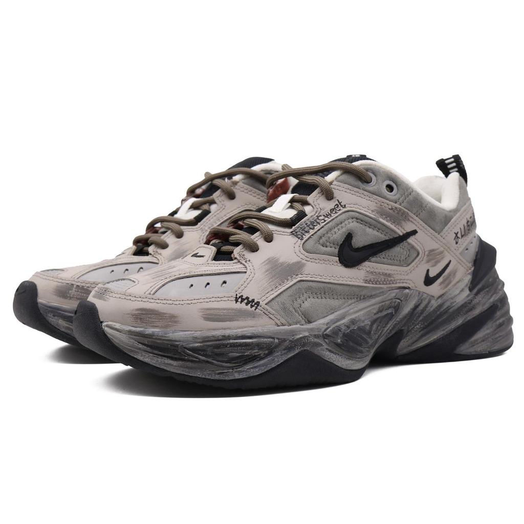 Nike M2K Tekno Slip Resistant Abrasion Resistant Low Top Chunky Sneakers Women's Brown AO3108-101(Team396- 2.0)