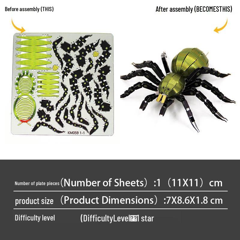 

Модель насекомого паука из нержавеющей стали 3D - Пазл-игрушка «Сделай сам» без клея