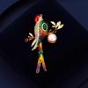 Elegant Chinese Style Colorful Magpie Pearl Brooch - Unique Women's Niche Design Pin Accessory