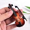 Small Classical Violin Wood Model Handcrafted Collectible with Display Stand Suitable for Home and Office Decorating