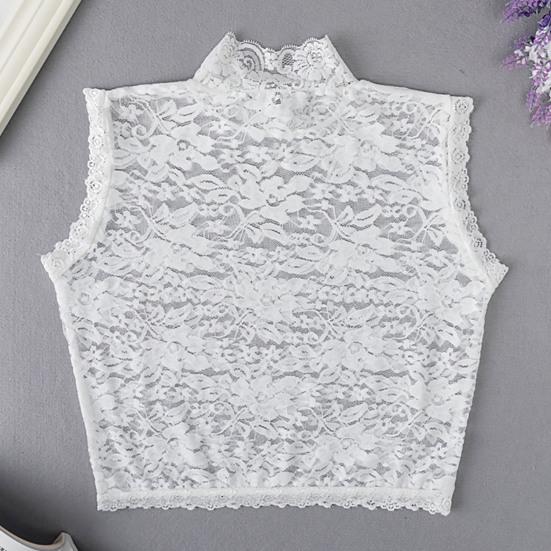 Fake Collar Turtleneck Hollow Out Flower Embroidery Detachable Shirt Design Clothing Accessories Breathable Lady Shirt Lace False Collar for Daily