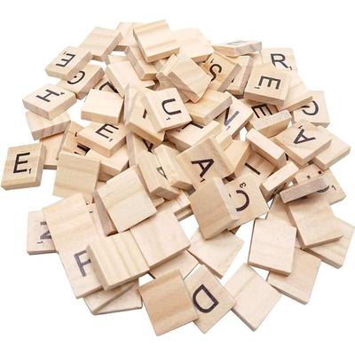 Wooden Alphabet Tiles Scrabble Replacement Letters Wood Letter Tiles Scrabble Letters for Kids DIY Family DIY Board Games Wedding Frame and