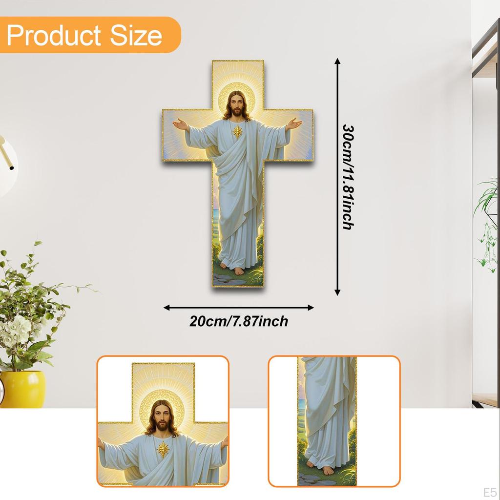 Dekoracja Krzyż na Ścianę Kolekcja Drewniana Uchwyt Dekoracyjny Rękodzieło Prezent Salon