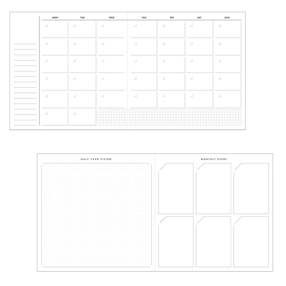 Date-Free Daily Marks Log Diary, Gray, FLDR-DA01-GY