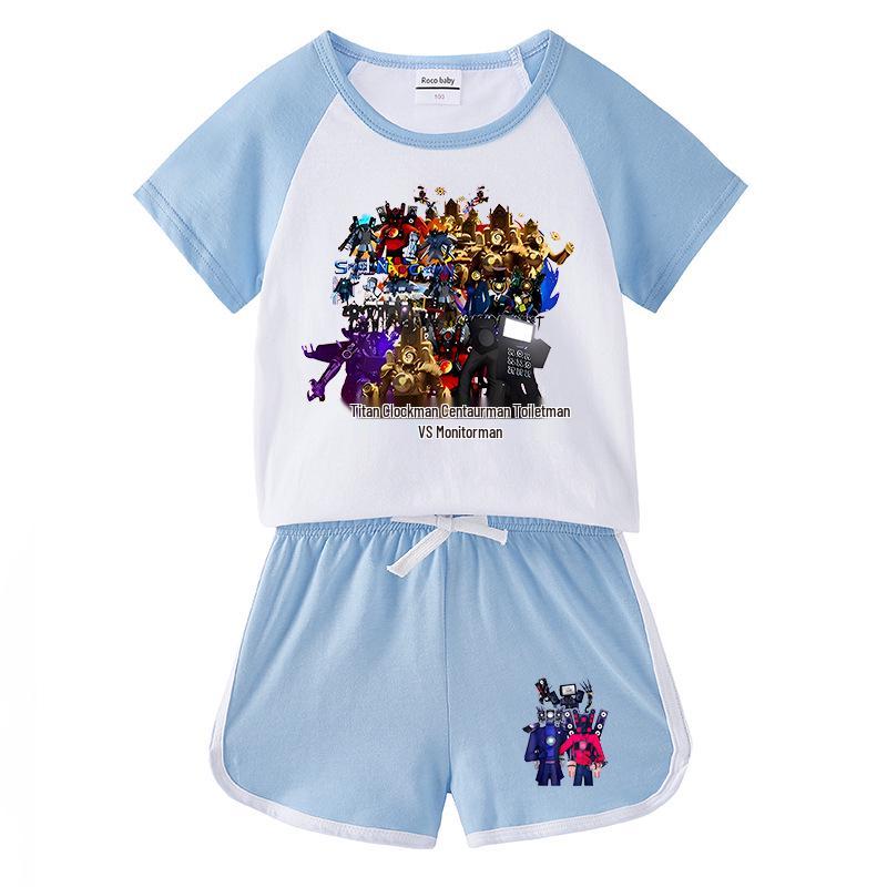 Children's Summer Clothing Set: Boys' & Girls' Short Sleeve T-shirt with Shorts - Casual Sports Two-Piece Set