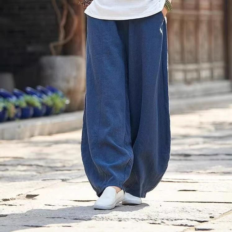 

Spring/Summer 2026 Casual Lantern Trousers: Versatile, Slimming, Elastic Cuffs, Flaw-Hiding Pocket Design. XXL