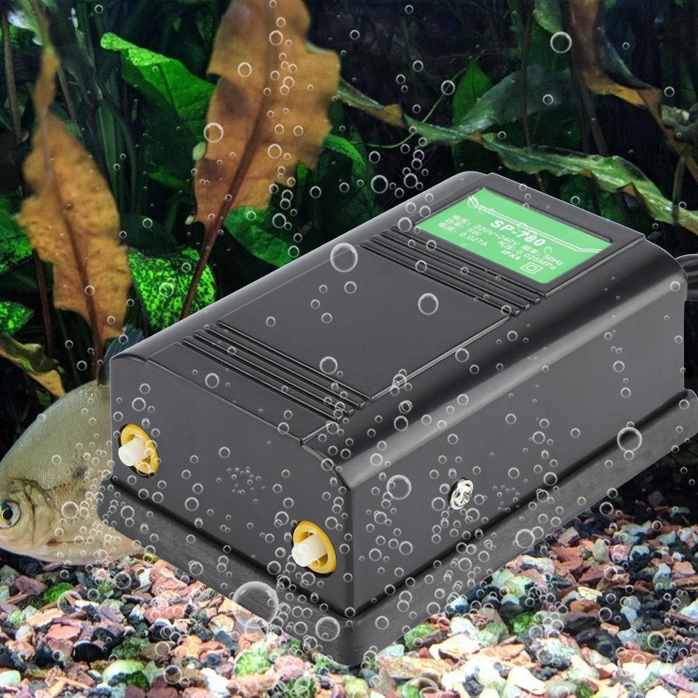 -780 5W Fish Aeration Increase Oxygen Pump Aquarium Double Hole Volume