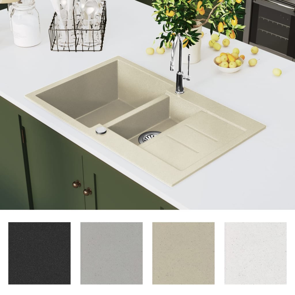 Granite Double Basin Sink Beige