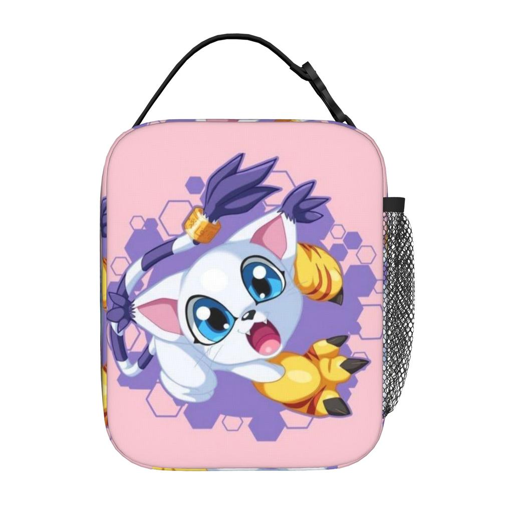 Back To School Season Digimon Food Bag Gatomon (9) Zipper Closure Good Quality Daily Food Storage Lunch Bag