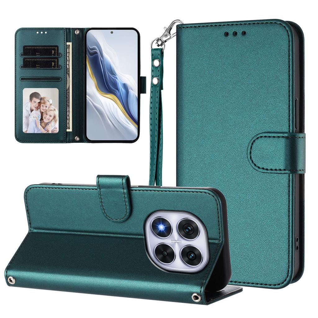 For Xiaomi Redmi Note 14 Pro 4G Leather Case Wallet Stand Phone Cover with Wrist Strap