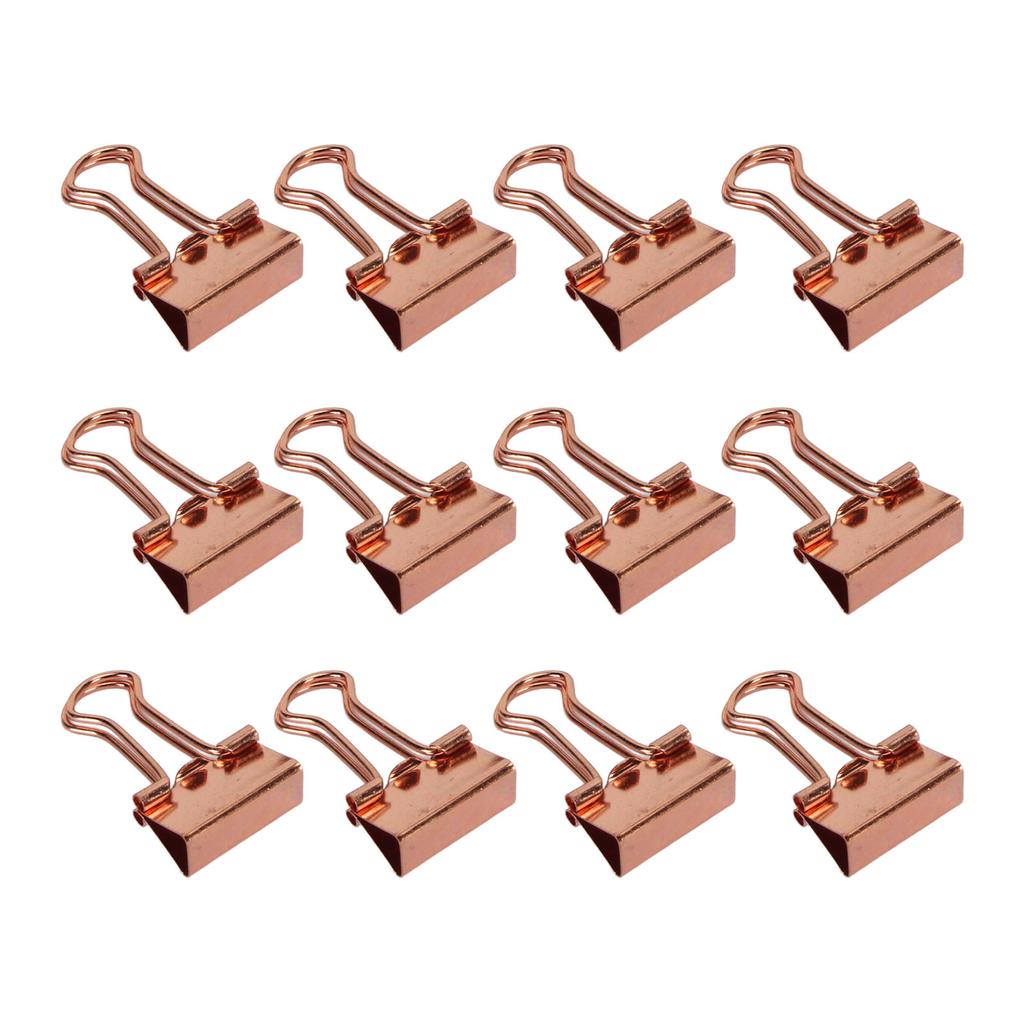 Clips Metal Hollow Long Tail Small Paper Clamps for Documents Tickets Gold 12pcs
